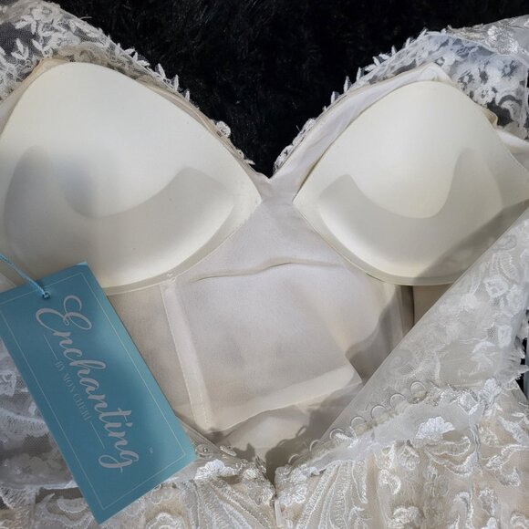 NWT~$1595~MON CHERI~10/12~IVORY EMBROIDERED MERMAID FIT & FLARE WEDDING DRESS - Picture 14 of 16